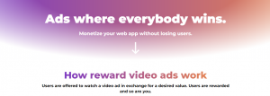Rewarded Video Ads to Web SaaS Sites