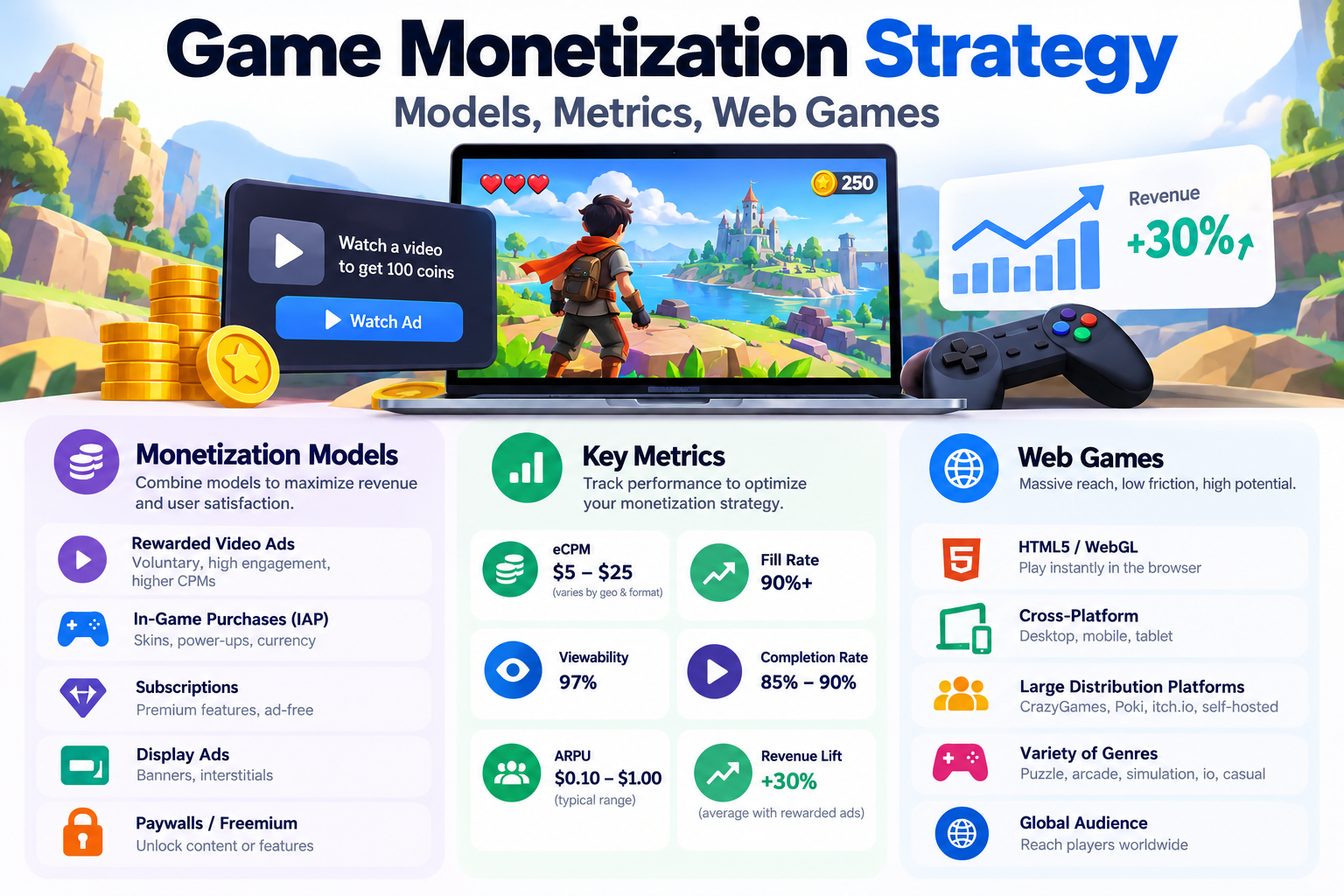Game Monetization Strategy: Models, Metrics, Web Games