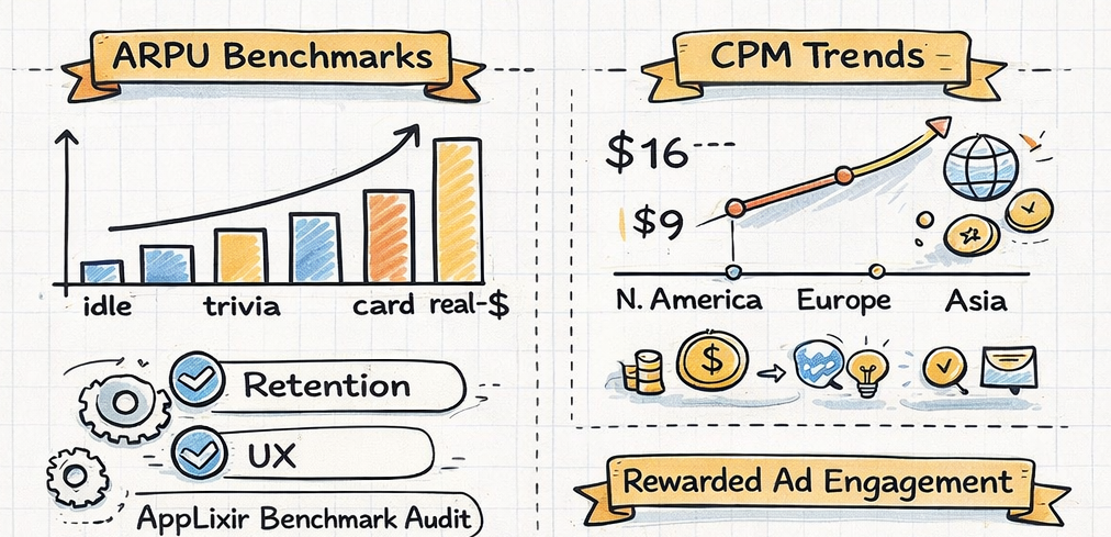 Web Game Monetization Benchmarks: ARPU, CPMs, and Rewarded Ad Engagement Rates
